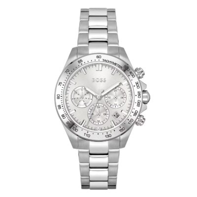 Hugo Boss Men'sChronograph Stainless Steel Watch with Silver Dial - 1502616